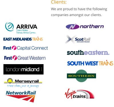 Clients:  We are proud to have the following  companies amongst our clients.