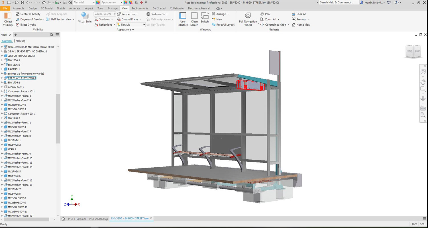 bus shelter cad drawing